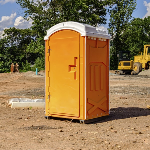 how often are the portable restrooms cleaned and serviced during a rental period in Norway